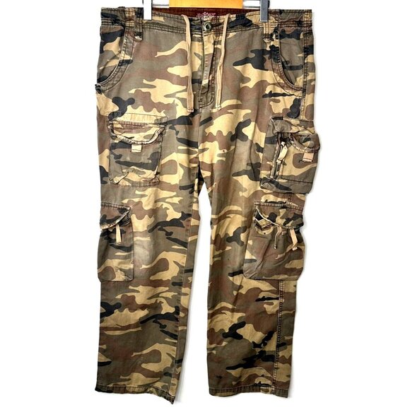 Matchstick Mens Cargo Pants Tactical Hunting Green Mixed Camouflage Size 40x32 - Picture 1 of 16